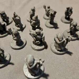 3D Printed Dark Gray Mini Figures For Role Playing Games, Board Games, Decor Etc
